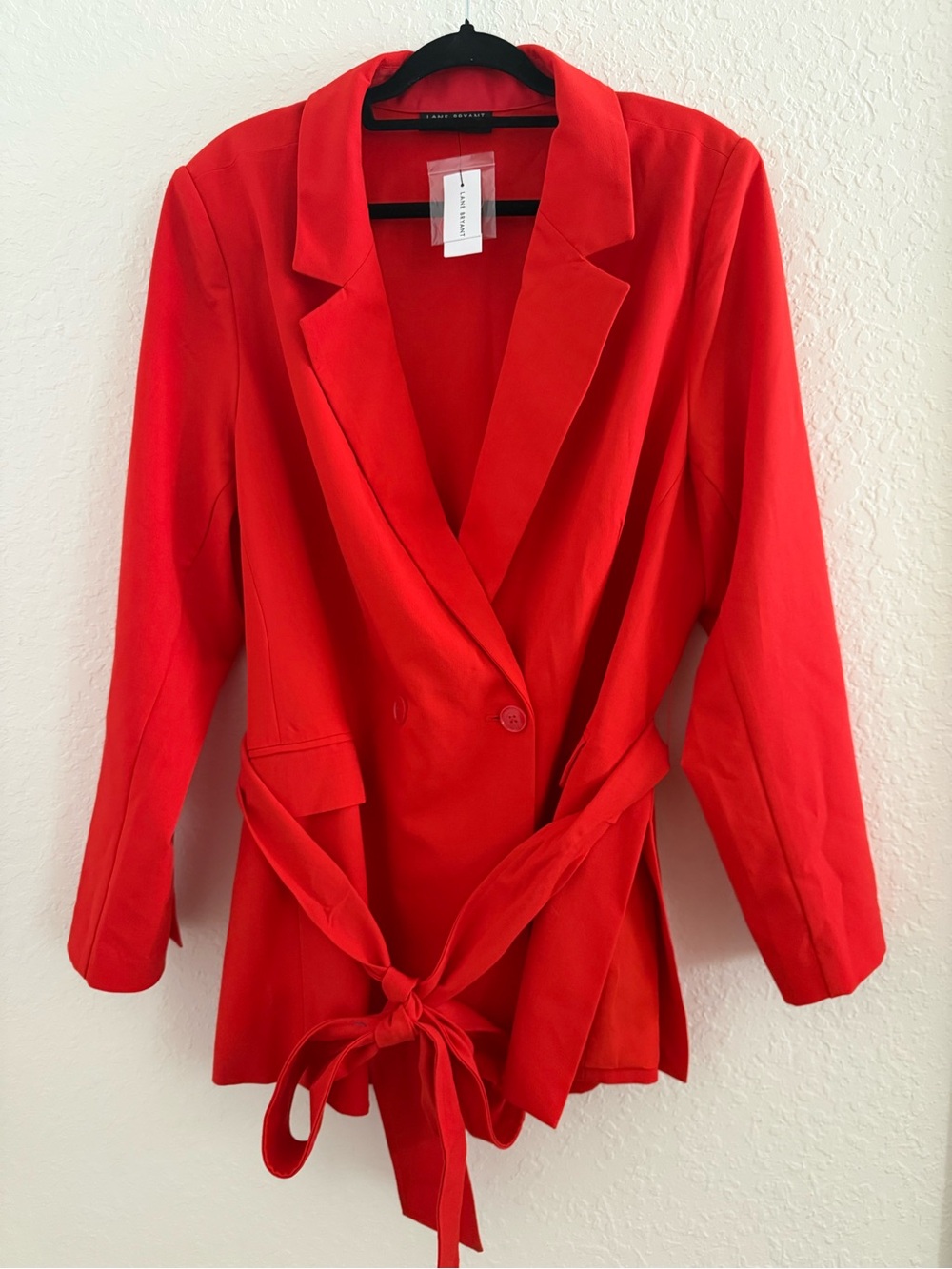 NWT Lane Bryant Red Belted Stretch Blazer Jacket Plus Size 22 Career